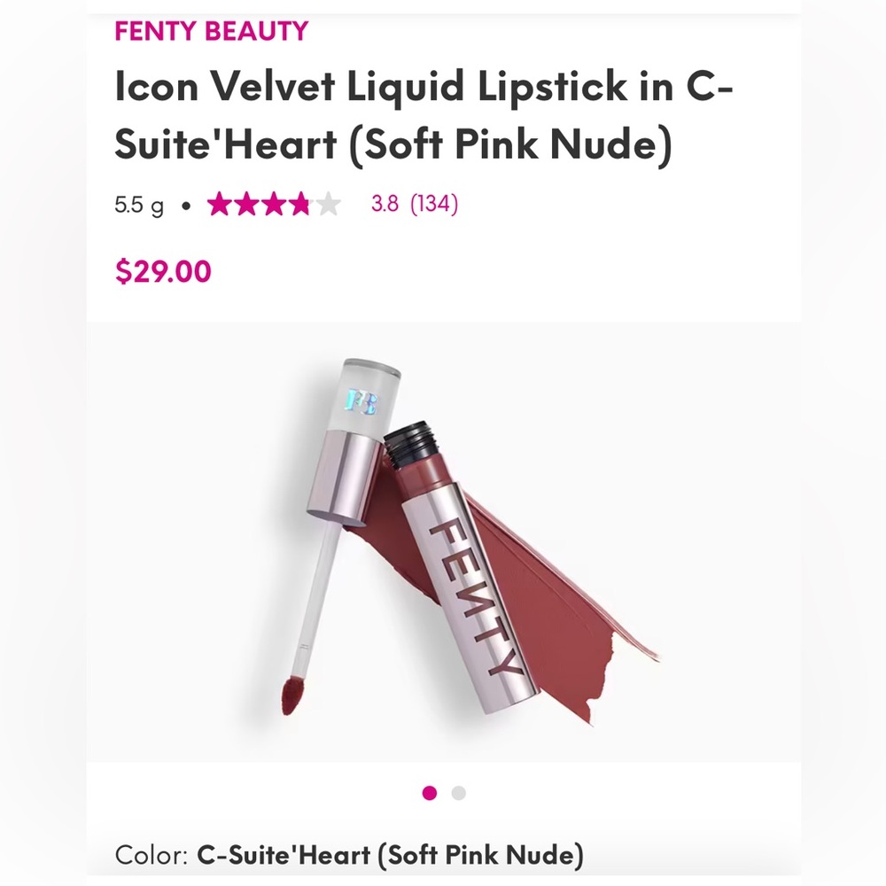 Fenty Beauty Icon Velvet Liquid Lipstick in C-Suite ‘Heart